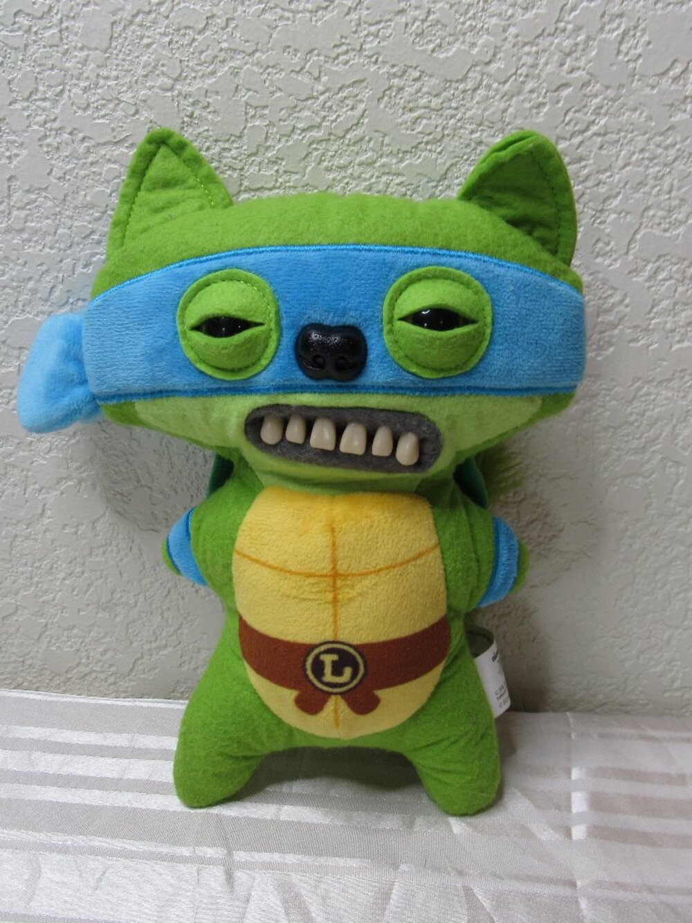 Fuggler TMNT Leonardo Plush Toy Funny Ugly Monster Ninja Turtles 9" Green Turtle